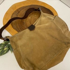 Tylie Malibu Raw Leather Blinged Shoulder Strap Hobo Bag